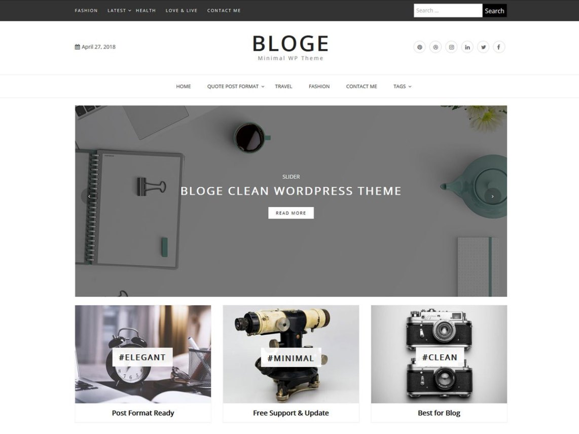 Free Bloge WordPress theme