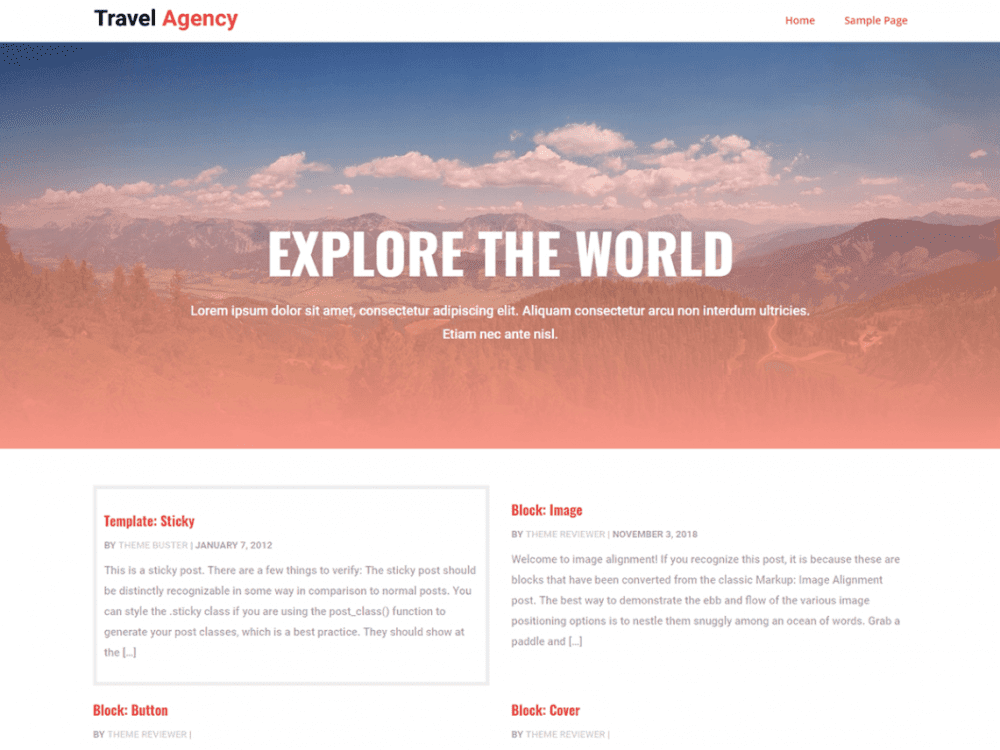 Free Cgs Travel Agency Wordpress Theme