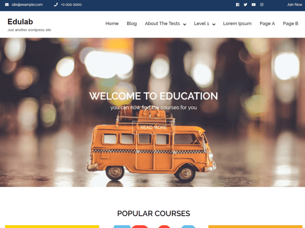 Download Free Edulab WordPress theme - JustFreeWPThemes