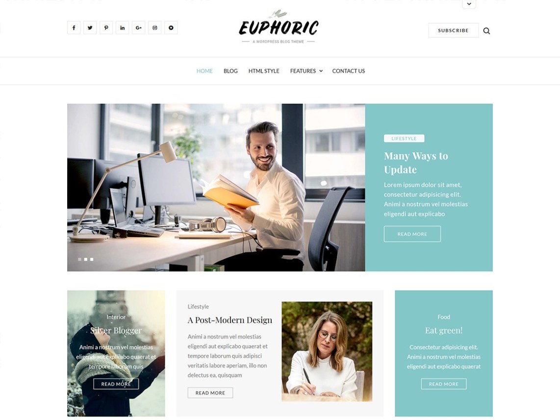Free Euphoric WordPress theme