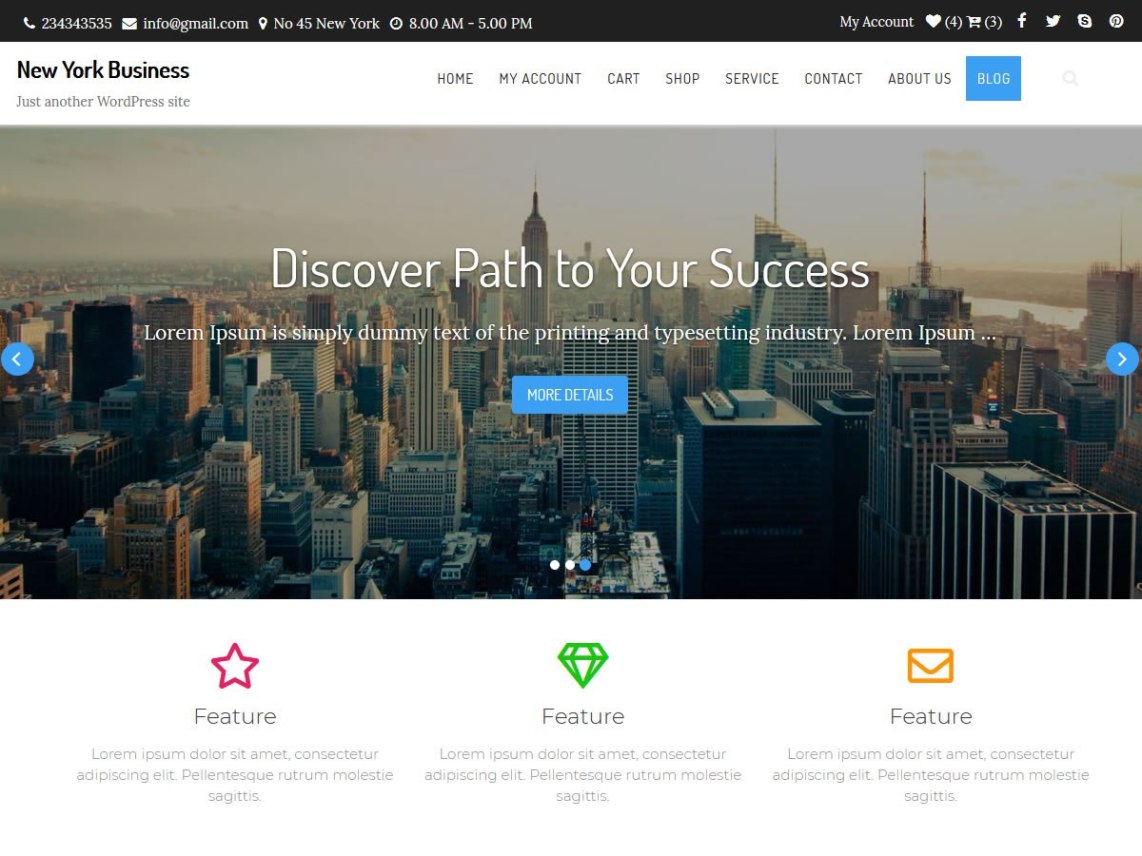 Download Free New York Business WordPress Theme - JustFreeWPThemes