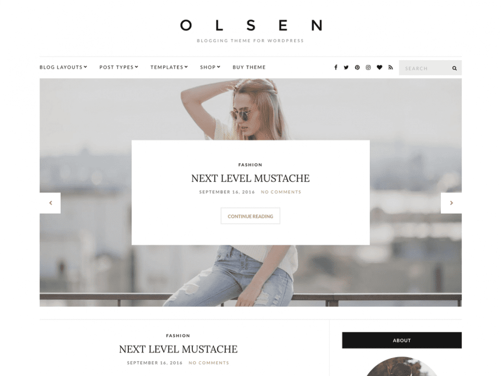 Free Olsen Light Wordpress Theme