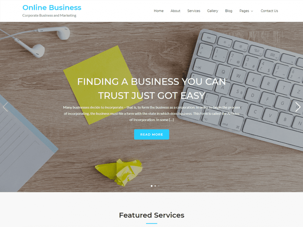 Free Online Business Wordpress Theme