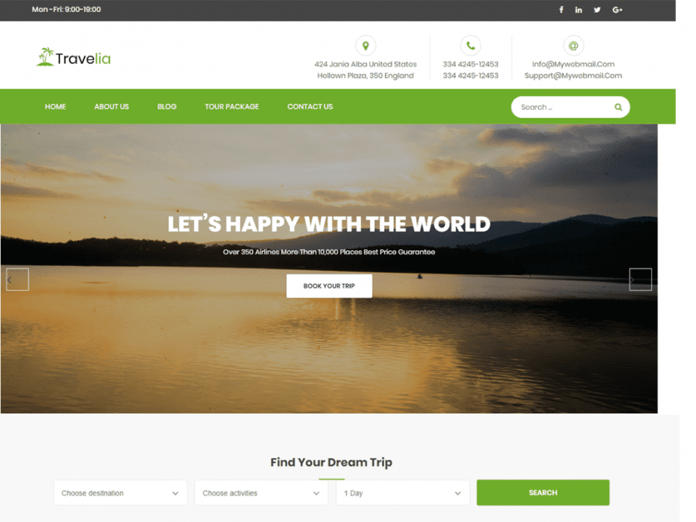Free Travelia Wordpress Theme