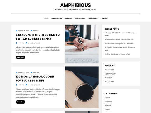 Free Amphibious Wordpress Theme