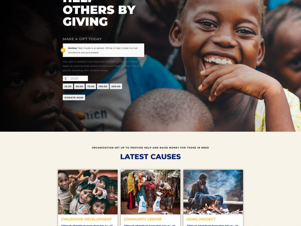 Free Lt Charity Onepage Wordpress Theme