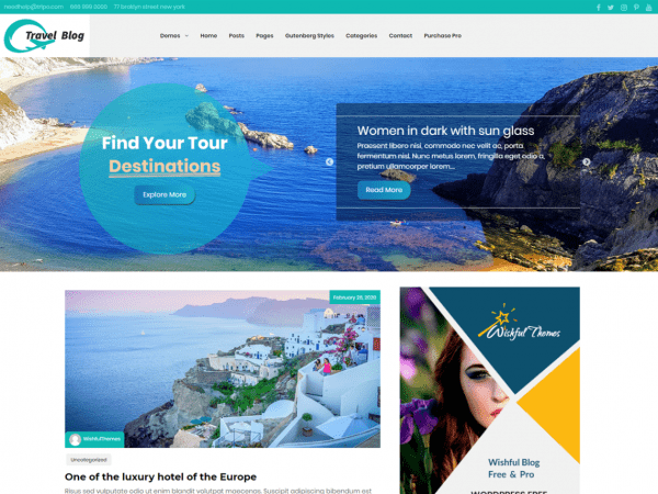 Free Wishful Travel Wordpress Theme