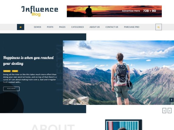 Free Influence Blog Wordpress Theme