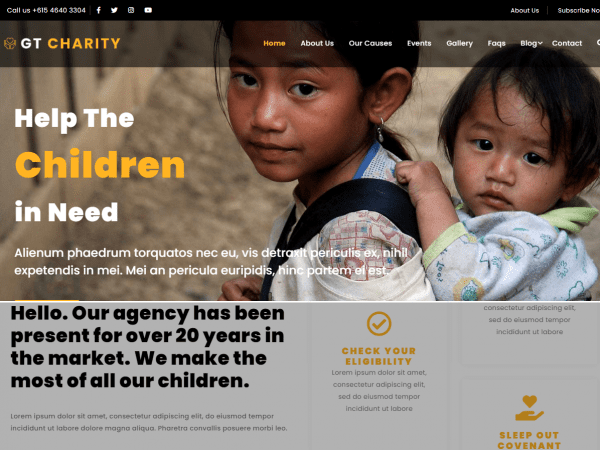 Gt Charity Wordpress Theme