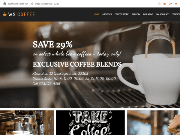Ws Coffe Wordpress Theme