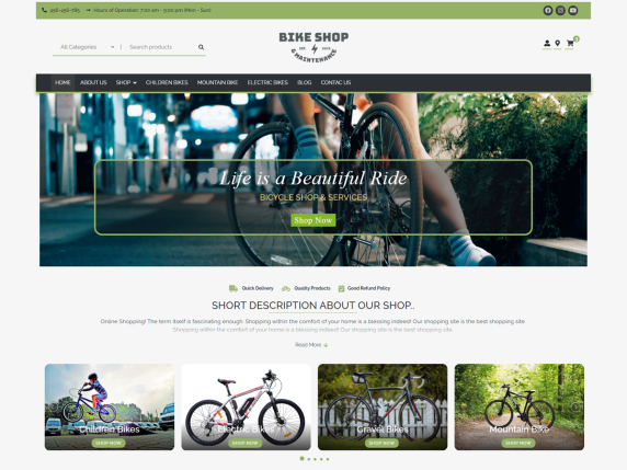 Bike Shop Wordpress Theme