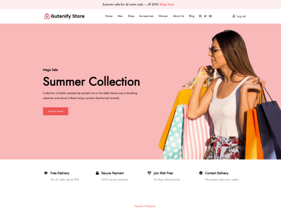 Gutenify Store Wordpress Theme