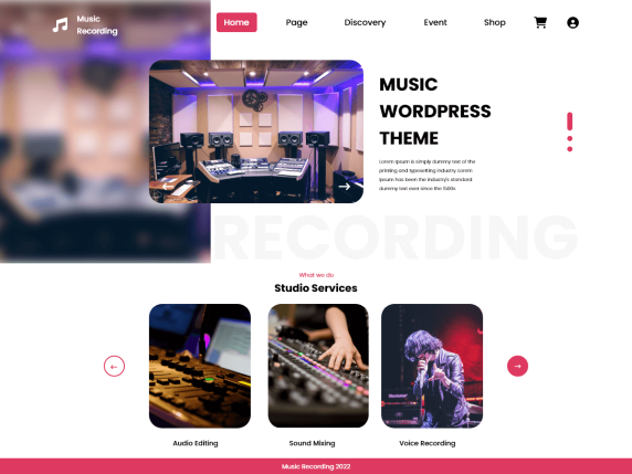 Music Recording Studio Wordpress Theme