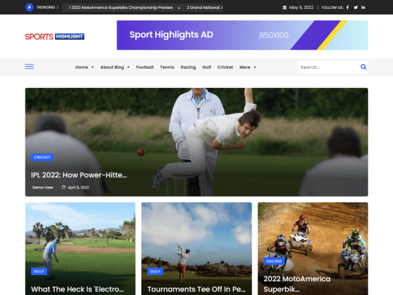 Sports Highlight Wordpress Theme