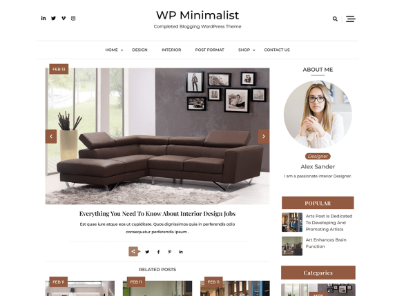 Free Wp Minimalist Wordpress Theme