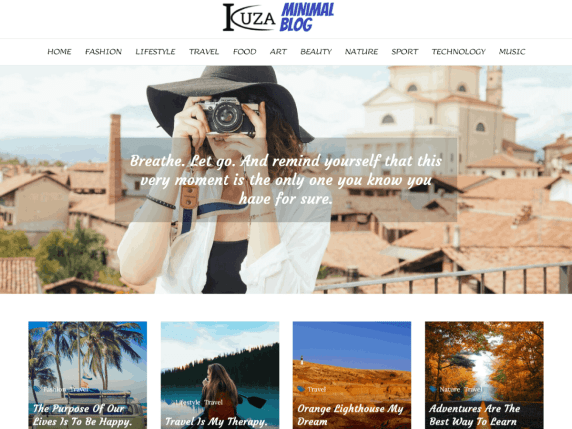 Free Kuza Minimal Blog Wordpress Theme