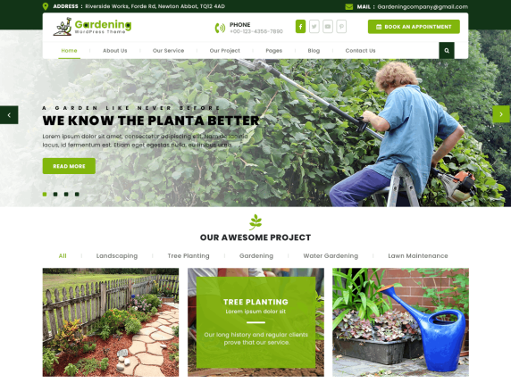 Lawn Gardner Wordpress Theme Free Suitable For Gardening, Outdoor Services Industry