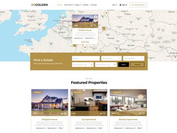 Real Estate Golden Wordpress Theme